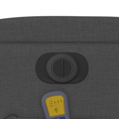 vidaXL Električni masažni naslonjač od tkanine tamnosivi