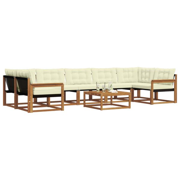 vidaXL Set vanjskih sofa s jastukom 8 pcs Prirodna i krem