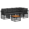 vidaXL Set vanjskih sofa 6 pcs Crna i tamno siva Poliester