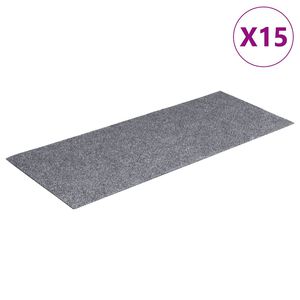 vidaXL Prostirke za stepenice samoljepljive 15 kom 60x25 cm svijetlo sive pravokutne