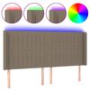 vidaXL LED uzglavlje smeđesivo 203 x 16 x 118/128 cm od tkanine
