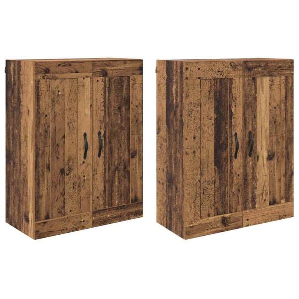 vidaXL Kabinetski zidni Zidne 2 pcs Staro drvo 69,5 x 34 x 90 cm
