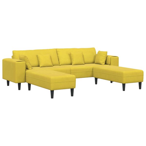 vidaXL Sofa s jastukom 3 pcs Žuta Bar&scaron;un