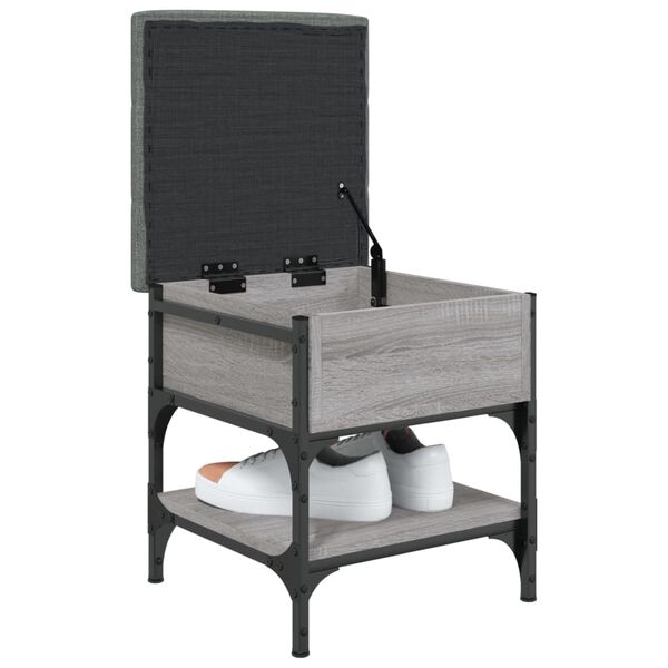 vidaXL Klupa za cipele siva boja hrasta 42x42x45 cm konstruirano drvo