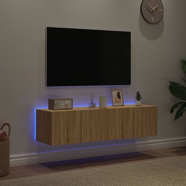 vidaXL Zidni TV ormarići LED 2 kom boja hrasta sonome 60x35x31 cm