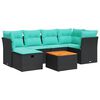 vidaXL 7-dijelni set vrtnih sofa od poliratana s jastucima crni