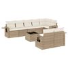 vidaXL 9-dijelni set vrtnih sofa s jastucima bež od poliratana