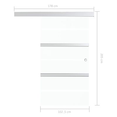 vidaXL Klizna vrata od stakla ESG i aluminija 102,5 x 205 cm srebrna