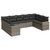 vidaXL 9-dijelni set vrtnih sofa od poliratana s jastucima sivi
