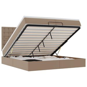 vidaXL Okvir kreveta s madracima cappuccina 200x200 cm umjetna koža