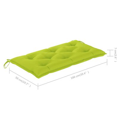 vidaXL Jastuk za vrtnu klupu jarko zeleni 100 x 50 x 7 cm od tkanine