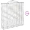 vidaXL Lučne gabionske ko&scaron;are 12kom 200x50x200/220cm pocinčano željezo