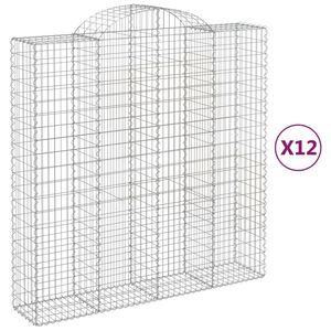 vidaXL Lučne gabionske ko&scaron;are 12kom 200x50x200/220cm pocinčano željezo