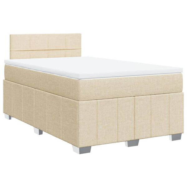 vidaXL Krevet box spring s madracem krem 120 x 190 cm od tkanine