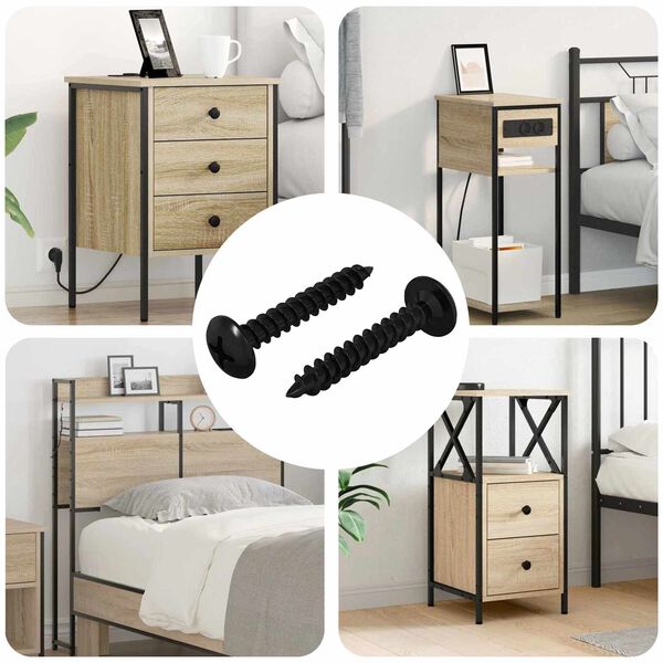 vidaXL Samoupravni čavao 2 pcs Crna 4 x 25 mm Čelik