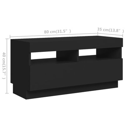 vidaXL TV ormarić s LED svjetlima crni 260 x 35 x 40 cm