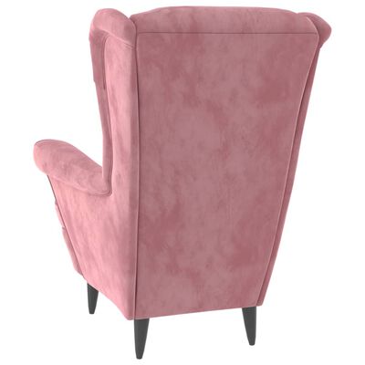 vidaXL Fotelja od baršuna ružičasta