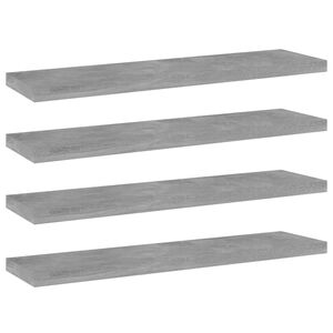 vidaXL Police za knjige 4 kom siva boja betona 40x10x1,5 cm drvene