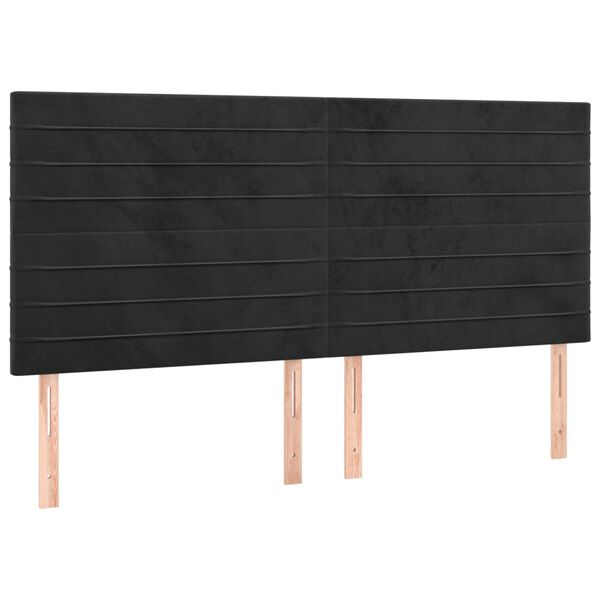 vidaXL Uzglavlje Crno 180x5x118/128 cm Bar&scaron;unasto