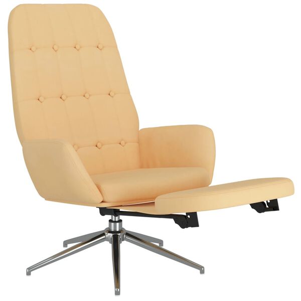 vidaXL Stolica za opu&scaron;tanje s osloncem za noge od mikrovlakana krem