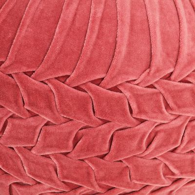 vidaXL Tabure od pamučnog baršuna nabrani dizajn 40 x 30 cm ružičasti