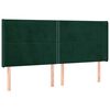 vidaXL Uzglavlje s u&scaron;ima tamnozeleno 183x16x118/128 cm bar&scaron;unasto