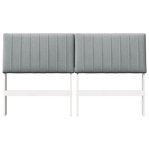 vidaXL Tapecirani uzglavlje Svijetlo siva 150 cm Čvrsto borovo drvo