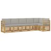 vidaXL Set vanjskih sofa 6 kom. Bijela i svjetlosiva Poliester