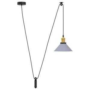 vidaXL Visilica podesiva po visini E27 sjajno siva &Oslash; 22 cm metal