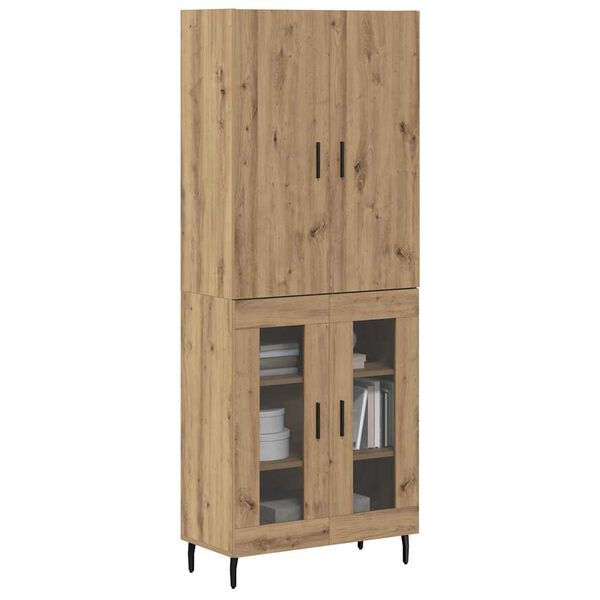 vidaXL Highboard 2 pcs Staro drvo Inženjerska drva i staklo