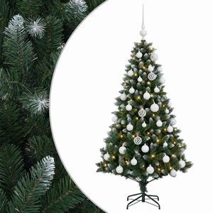 vidaXL Umjetno božićno drvce s kuglicama 120 cm 150 LED lampica