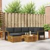 vidaXL Setovi sofa 7 pcs Prirodna i antracit Čvrsto drvo akacije