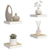 vidaXL Plutajuće zidne police 4 kom hrast i bijele 23x23,5x3,8 cm MDF