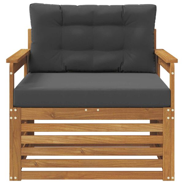 vidaXL Set vanjskih sofa Čvrsto drvo akacije i poliester Prirodna