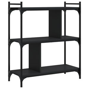 vidaXL Regal za knjige s 3 razine crni 76x32x88 cm konstruirano drvo