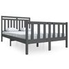 vidaXL Okvir za krevet sivi 135 x 90 cm bračni od masivnog drva