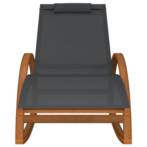 vidaXL Stolica za ljuljanje siva od tekstilena i masivnog drva topole