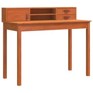 vidaXL Stol s ladicama Vosak smeđa 110 x 50 x 93 cm Čvrsto borovo drvo