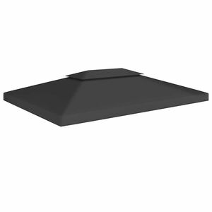 vidaXL Pokrov za sjenicu s 2 razine 310 g/m&sup2; 4 x 3 m crni
