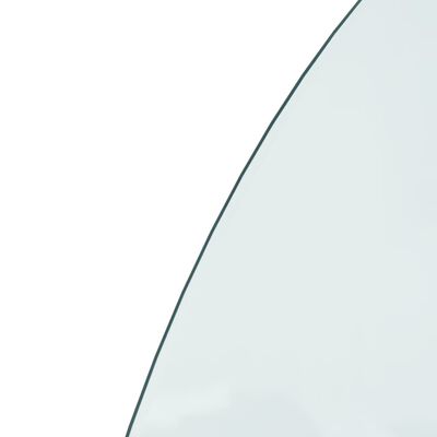 vidaXL Staklena ploča za kamin polukružna 1000 x 600 mm