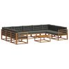 vidaXL Set vanjskih sofa s jastukom 10 pcs Prirodna i antracit