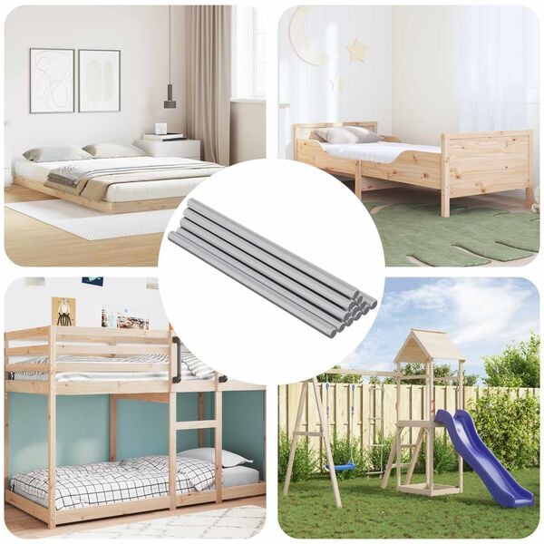 vidaXL Navojni &scaron;tapovi 12 pcs Srebrno M6 x 120 mm Metal