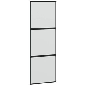 vidaXL Klizna vrata crna 76x205 cm od kaljenog stakla i aluminija