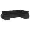 vidaXL 8-dijelni set vrtnih sofa od poliratana s jastucima crni