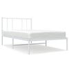vidaXL Metalni okvir za krevet s uzglavljem bijeli 107x203 cm