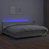 vidaXL Krevet box spring s madracem LED krem 200x200cm od umjetne kože