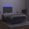 vidaXL Krevet box spring s madracem LED tamnosivi 120 x 190 cm bar&scaron;un