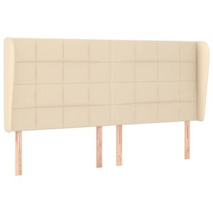 vidaXL Uzglavlje s u&scaron;ima krem 163x23x118/128 cm od tkanine