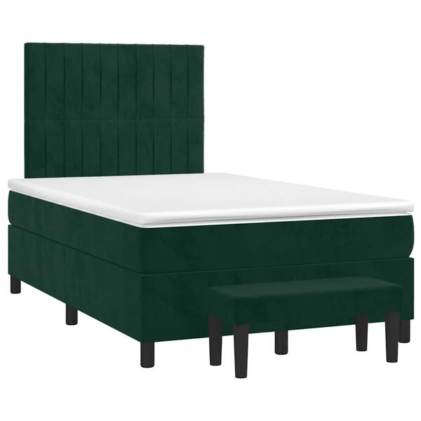 vidaXL Krevet box spring s madracem tamnozeleni 120x190 cm bar&scaron;unasti