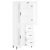 vidaXL Visoka komoda bijela 69,5x34x180 cm konstruirano drvo